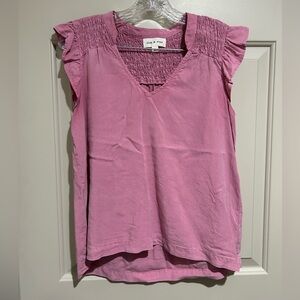 Cloth & Stone short sleeve V neck pink size small 100% Tencel Lyocell